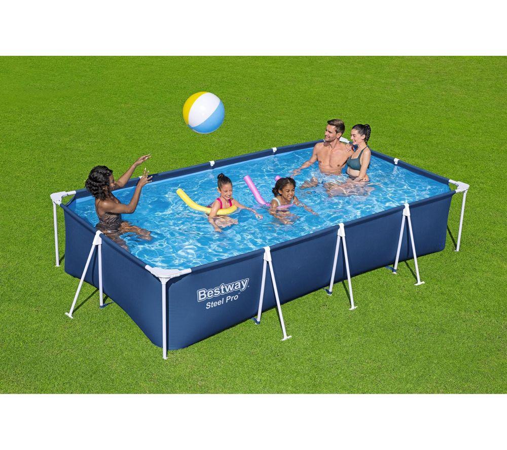 BESTWAY 13.1ft x 32" Steel Pro BW56424GB-23 Rectangle Swimming Pool - Navy Blue image number 5 of 8