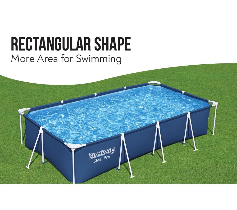 BESTWAY 13.1ft x 32" Steel Pro BW56424GB-23 Rectangle Swimming Pool - Navy Blue image number 6 of 8