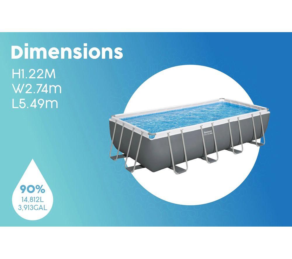 BESTWAY 18ft x 48" Steel Pro MAX Oval Swimming Pool &ndash; Grey image number 3 of 4