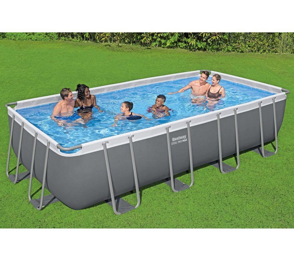 BESTWAY 18ft x 48" Steel Pro MAX Oval Swimming Pool &ndash; Grey image number 4 of 4