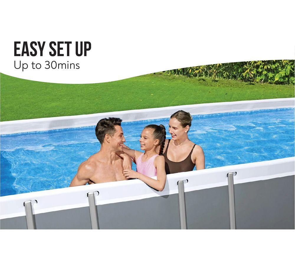 BESTWAY 16ft x 48" Steel Pro Max Rectangular Swimming Pool - Grey image number 2 of 4