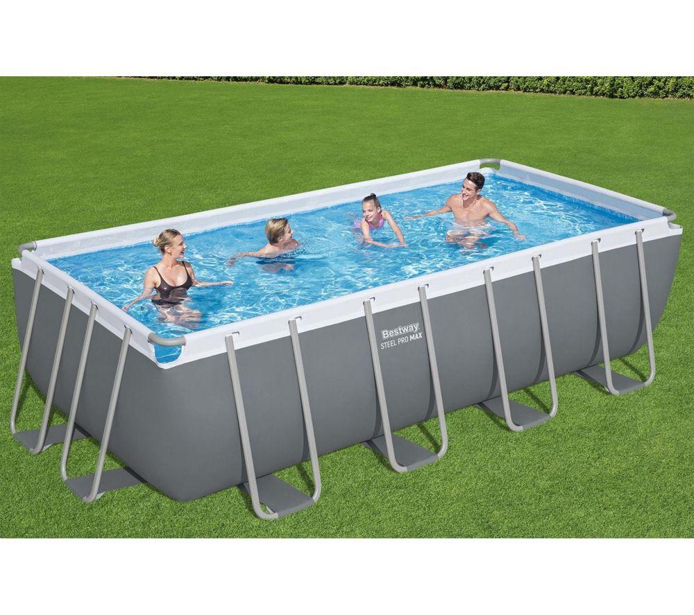 BESTWAY 16ft x 48" Steel Pro Max Rectangular Swimming Pool - Grey image number 3 of 4