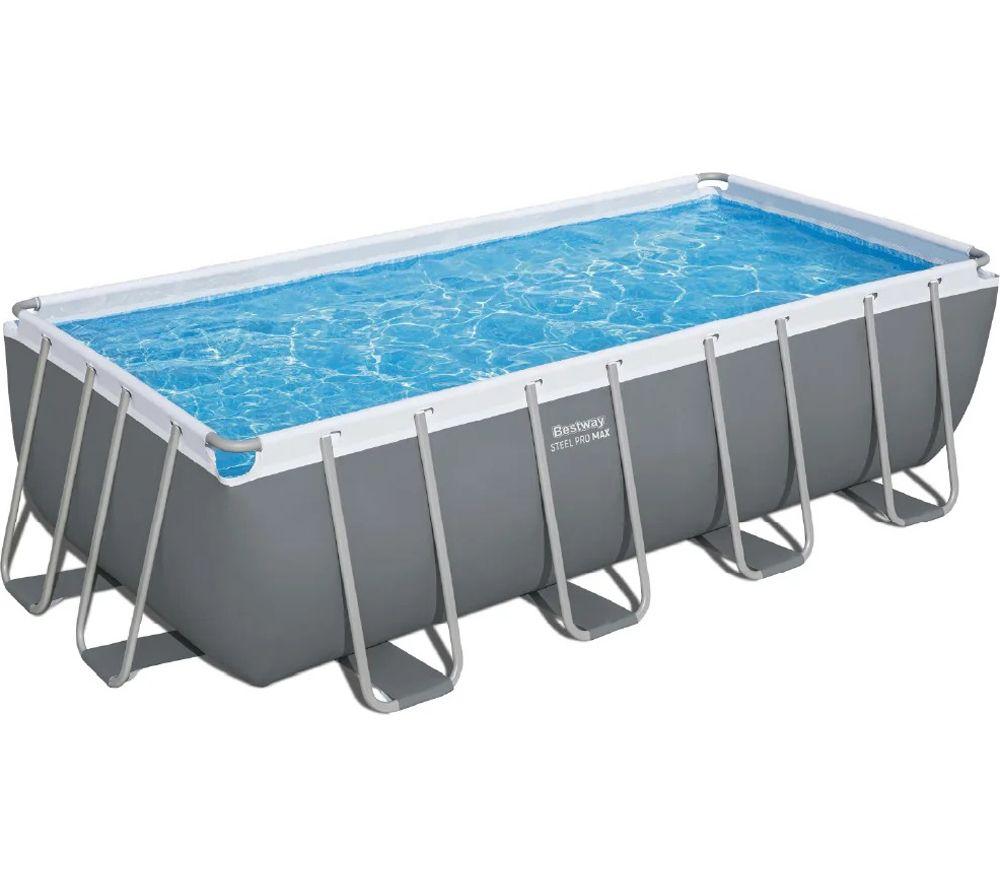 BESTWAY 16ft x 48" Steel Pro Max Rectangular Swimming Pool - Grey image number 4 of 4