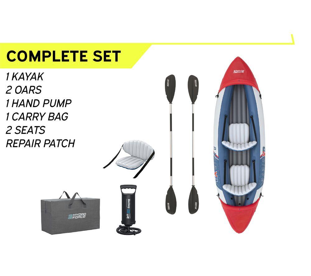 BESTWAY Rapid X2 Inflatable Kayak Set - Blue & Red image number 8 of 8