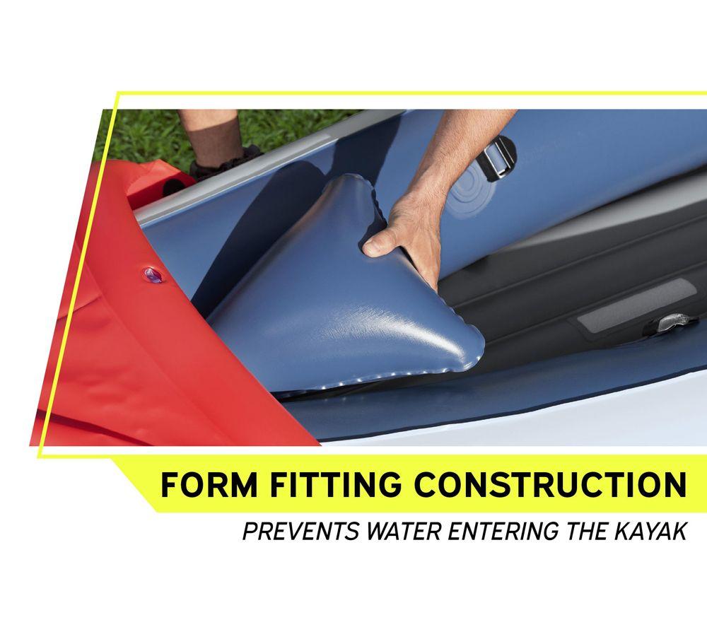 BESTWAY Rapid X3 3 Person Inflatable Kayak Set - Blue & Red image number 3 of 7