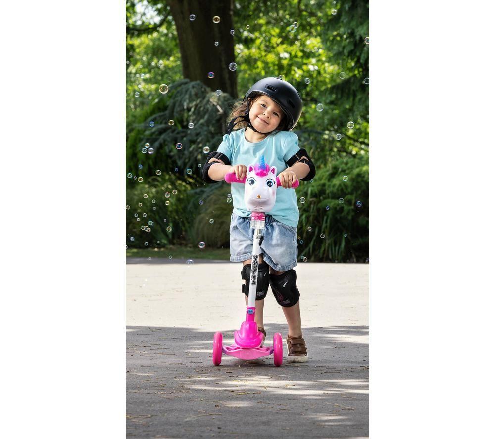 XOOTZ Bubble Go Unicorn Tri-Scooter - Pink & Blue image number 2 of 7