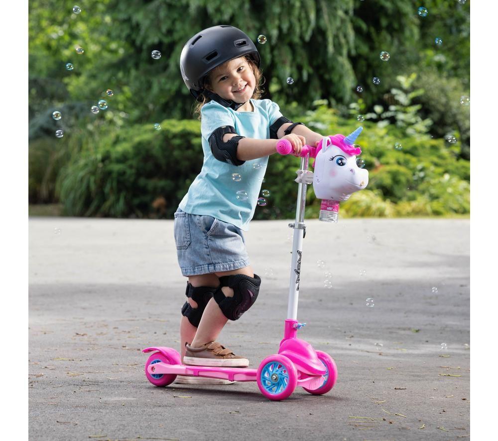 XOOTZ Bubble Go Unicorn Tri-Scooter - Pink & Blue image number 3 of 7