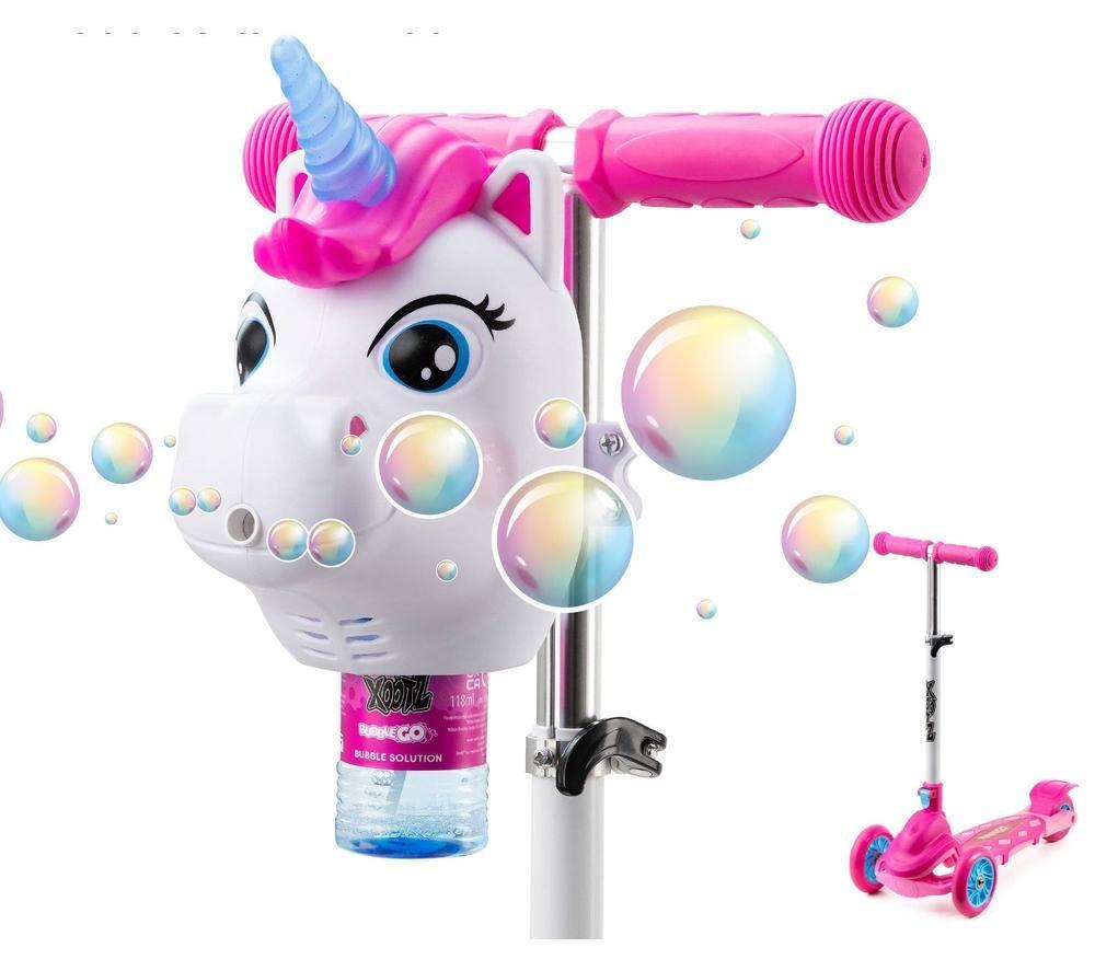 XOOTZ Bubble Go Unicorn Tri-Scooter - Pink & Blue image number 6 of 7