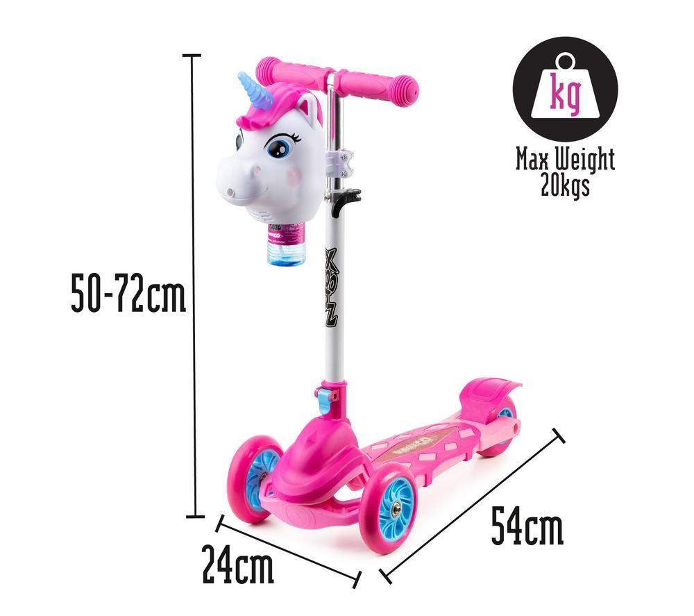 XOOTZ Bubble Go Unicorn Tri-Scooter - Pink & Blue image number 7 of 7