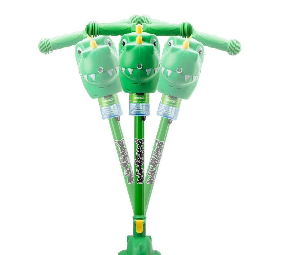 XOOTZ Bubble Go Dinosaur Tri-Scooter - Green & Yellow image number 6 of 8