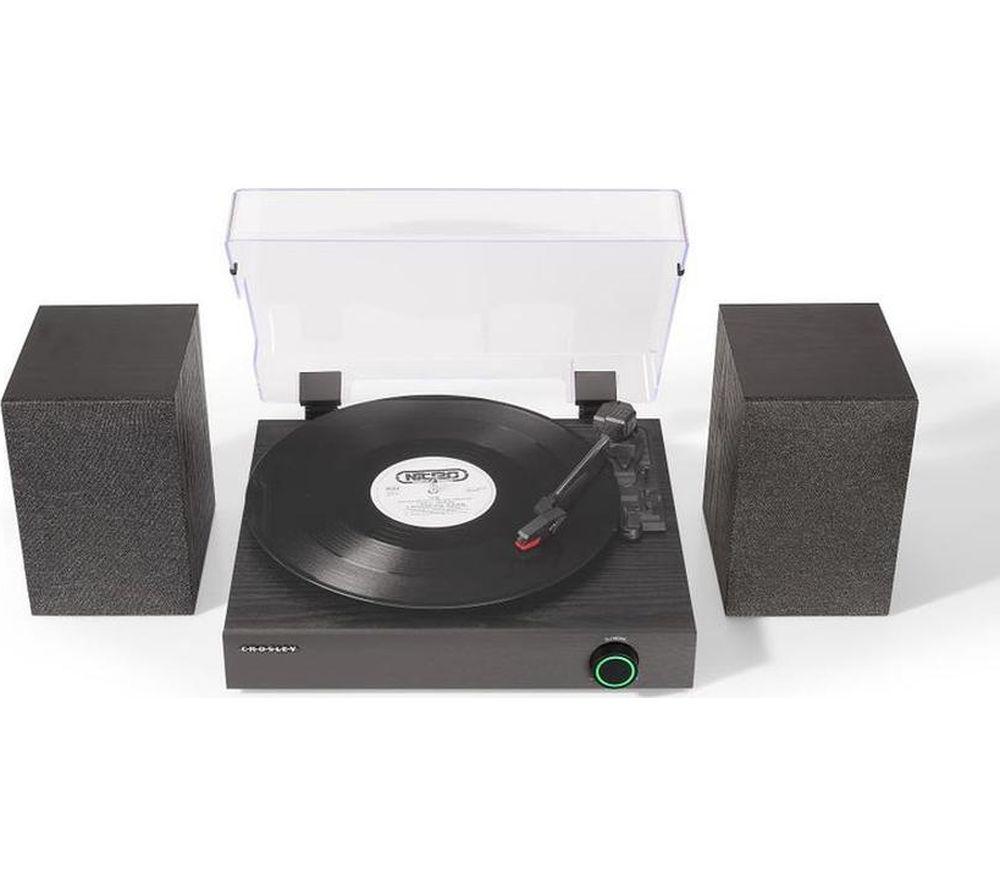 CROSLEY Zane Belt Drive Bluetooth Turntable & Speakers - Black image number 6 of 8