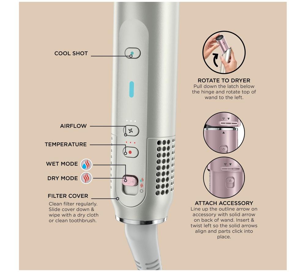 SHARK Glam HD6051SUKPK Multi-Styler with FrizzFighter - Pink image number 15 of 17