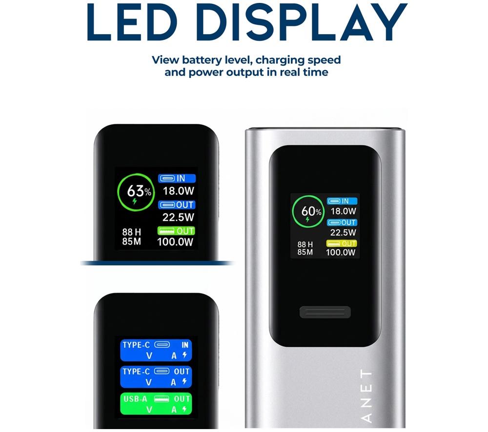 OUR PURE PLANET 27000 mAh 100 W Portable Power Bank - Black image number 4 of 7
