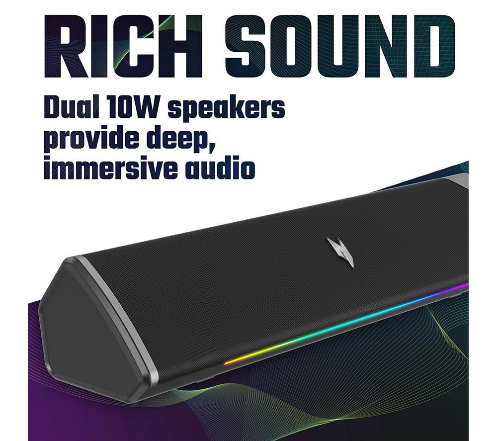 ACER Nitro 510 2.0 Bluetooth PC Soundbar - Black image number 3 of 7
