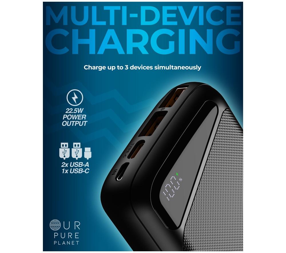 OUR PURE PLANET 20000 mAh Portable Power Bank - Black image number 2 of 8