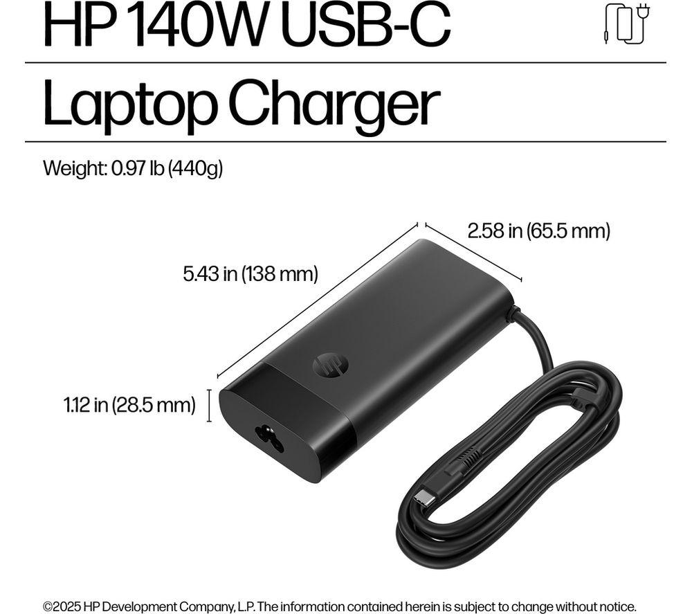 HP 140 W Universal USB Type-C Laptop Charger - 2.8 m image number 6 of 6