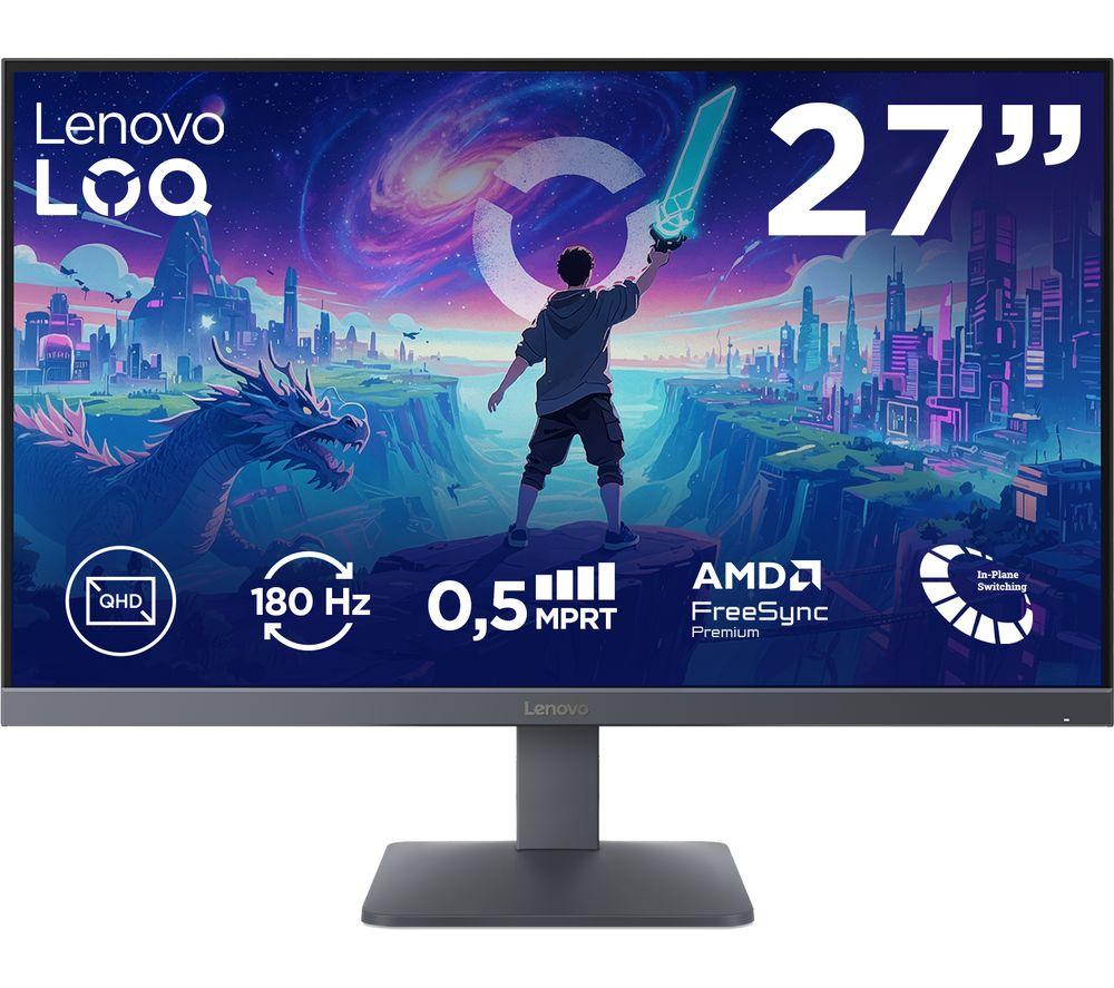 Lenovo LOQ 27Q-10 Quad HD 27inch IPS LCD Gaming Monitor - Black
