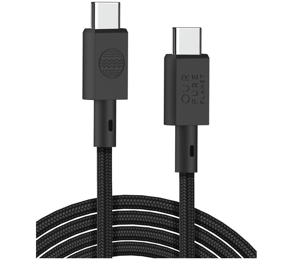OUR PURE PLANET OPP089 Braided USB Type-C to USB Type-C Cable - 2 m, Black image number 3 of 8