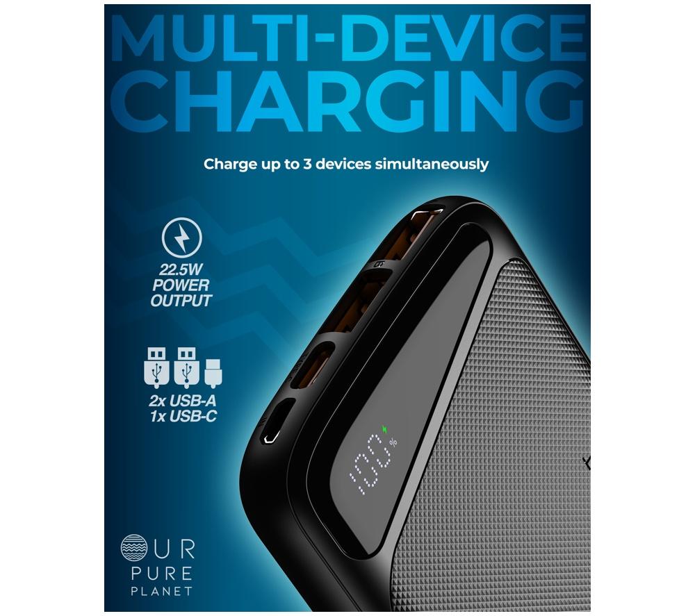 OUR PURE PLANET 10000 mAh Portable Power Bank - Black image number 2 of 8