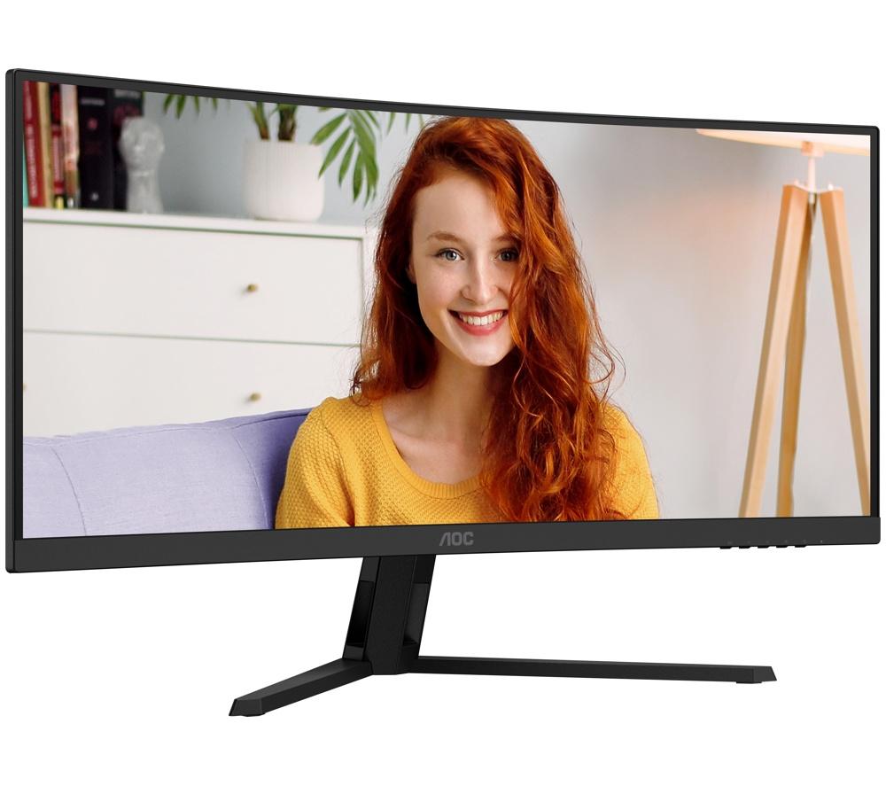 AOC CU34B3E Wide Quad HD 34" Curved VA WLED Monitor - Black image number 2 of 13