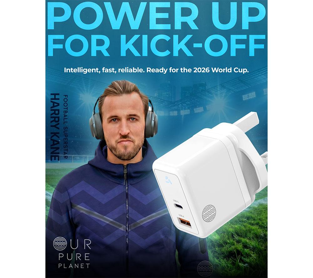 OUR PURE PLANET OPP014 35W GaN USB-A + USB-C Wall Charger - White image number 2 of 5