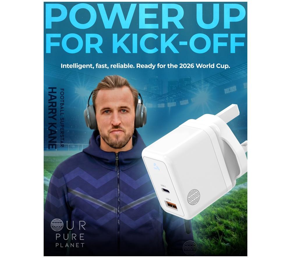 OUR PURE PLANET OPP014 35W GaN USB-A + USB-C Wall Charger - White image number 5 of 5