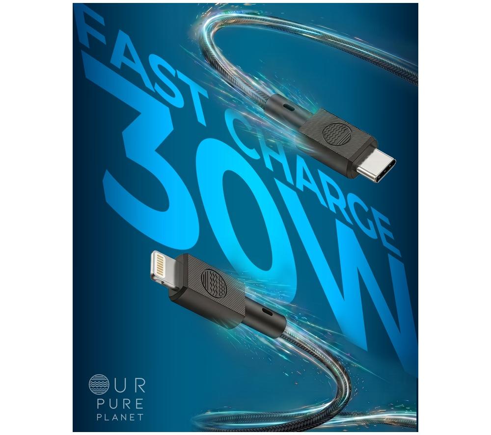 OUR PURE PLANET OPP080 USB Type-C to Lightning Braided Cable - 1 m image number 3 of 8