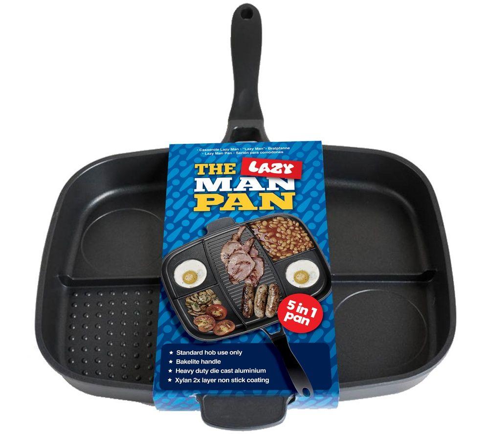 Menkind InGenious Lazy Man Non-stick Frying Pan - Black
