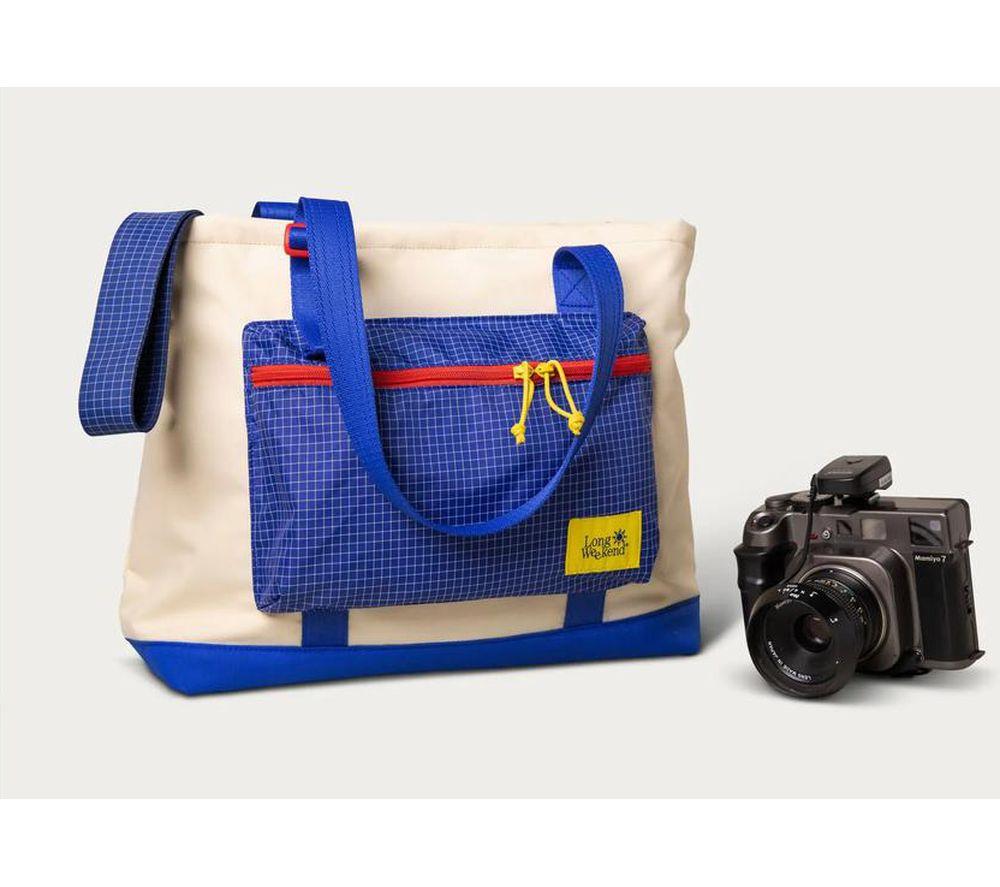 LONG WEEKEND Beacon 16" Laptop Tote Bag - Blue & Beige image number 4 of 5