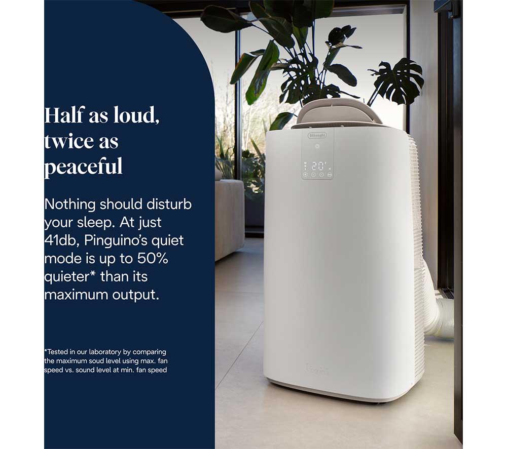 DELONGHI Pinguino AP98 GentleJet 11500 BTU Portable Air Conditioner, Fan & Dehumidifier - White image number 5 of 10