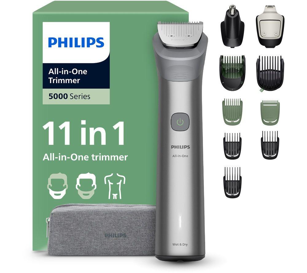 PHILIPS Series 5000 11-in-1 MG5941/15 Wet & Dry Multi Grooming Trimmer - Black & Silver