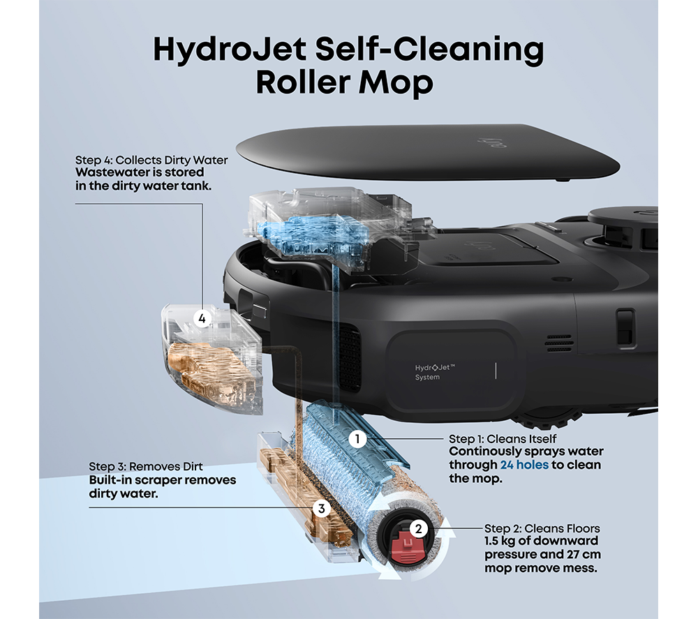 EUFY Omni C28 Pro Robot Vacuum & Mop with All-in-One Station & Accessory Kit - Black image number 3 of 10