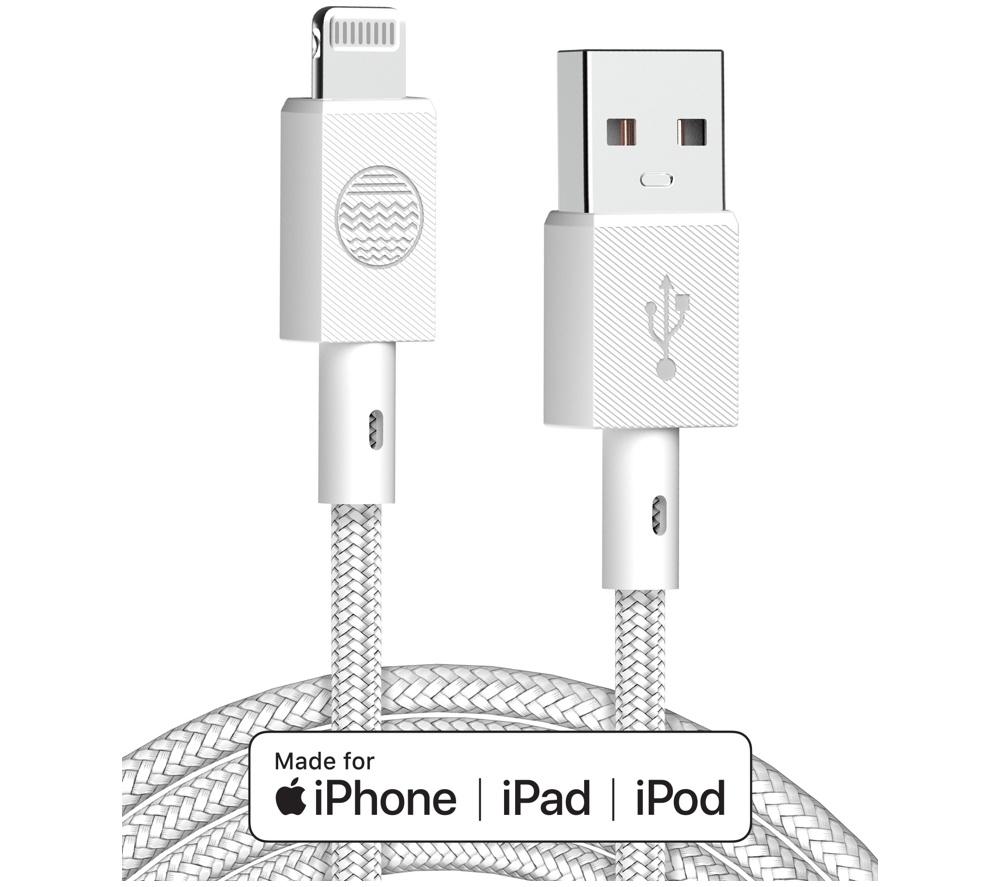 OUR PURE PLANET OPP001 Braided USB to Lightning Cable - 2 m, White image number 2 of 7
