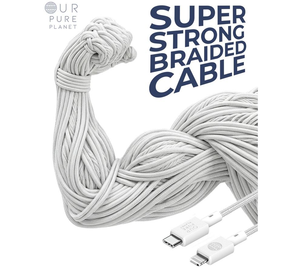 OUR PURE PLANET USB-C to Lightning braided cable - 2m image number 7 of 7