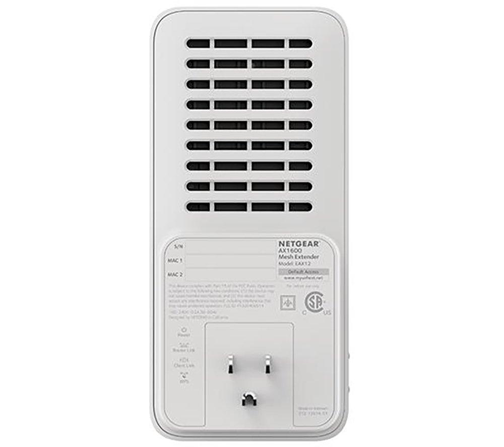 NETGEAR EAX12-100UKS WiFi 6 Mesh Extender - AX 1600, Dual-band image number 4 of 5
