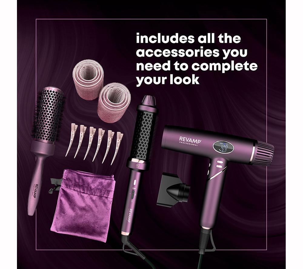 REVAMP The Blow Out Edit Hairdryer Gift Set - Purple image number 2 of 8
