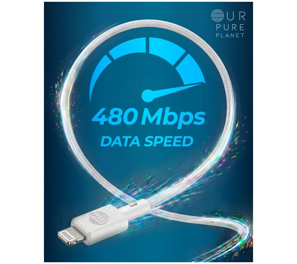 OUR PURE PLANET OPP076 USB Type-C to Lightning Braided Cable - 1 m image number 4 of 7