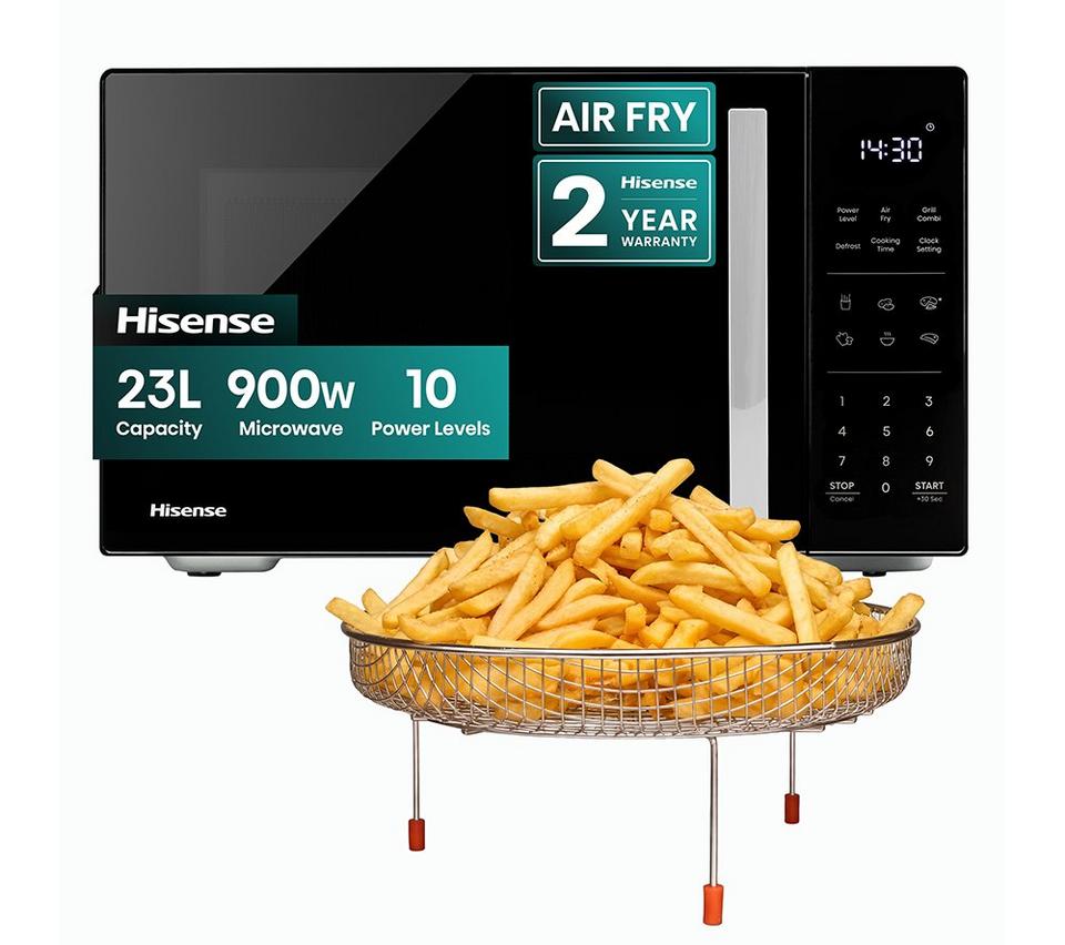 HISENSE H23MOBS5HCUK 4-in-1 Compact Air Fryer Microwave with Grill - Black