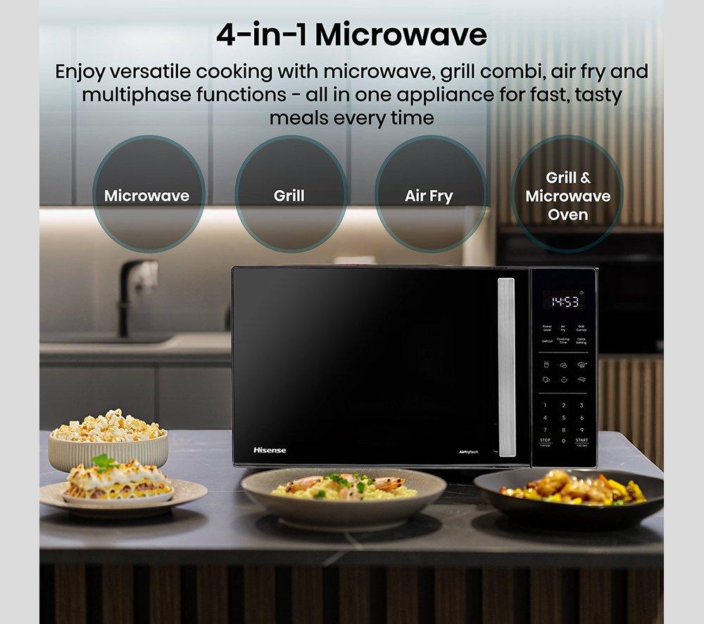 HISENSE H23MOBS5HCUK 4-in-1 Compact Air Fryer Microwave with Grill - Black image number 4 of 22