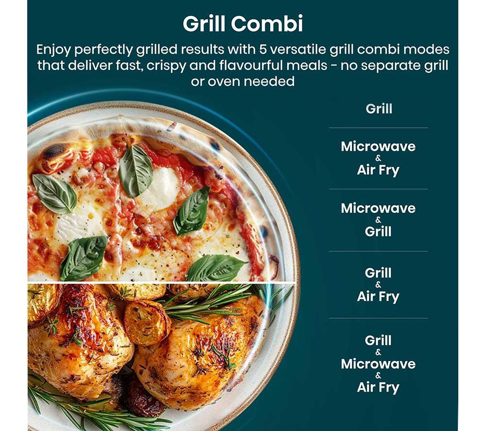 HISENSE H23MOBS5HCUK 4-in-1 Compact Air Fryer Microwave with Grill - Black image number 6 of 22