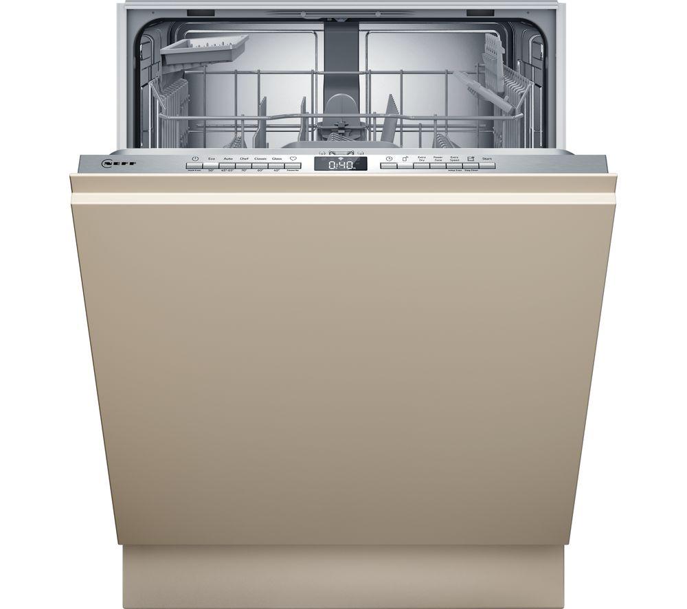 Neff N50 S175htx14g Full-Size Fully Integrated Wifi-Enabled Dishwasher, Silver/Grey