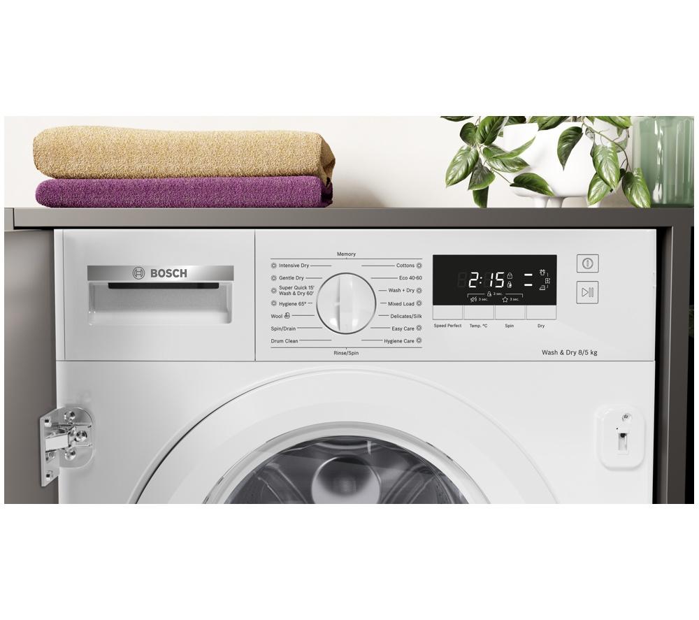 BOSCH Series 4 WKD28260GB Integrated 8 kg Washer Dryer - White image number 3 of 9