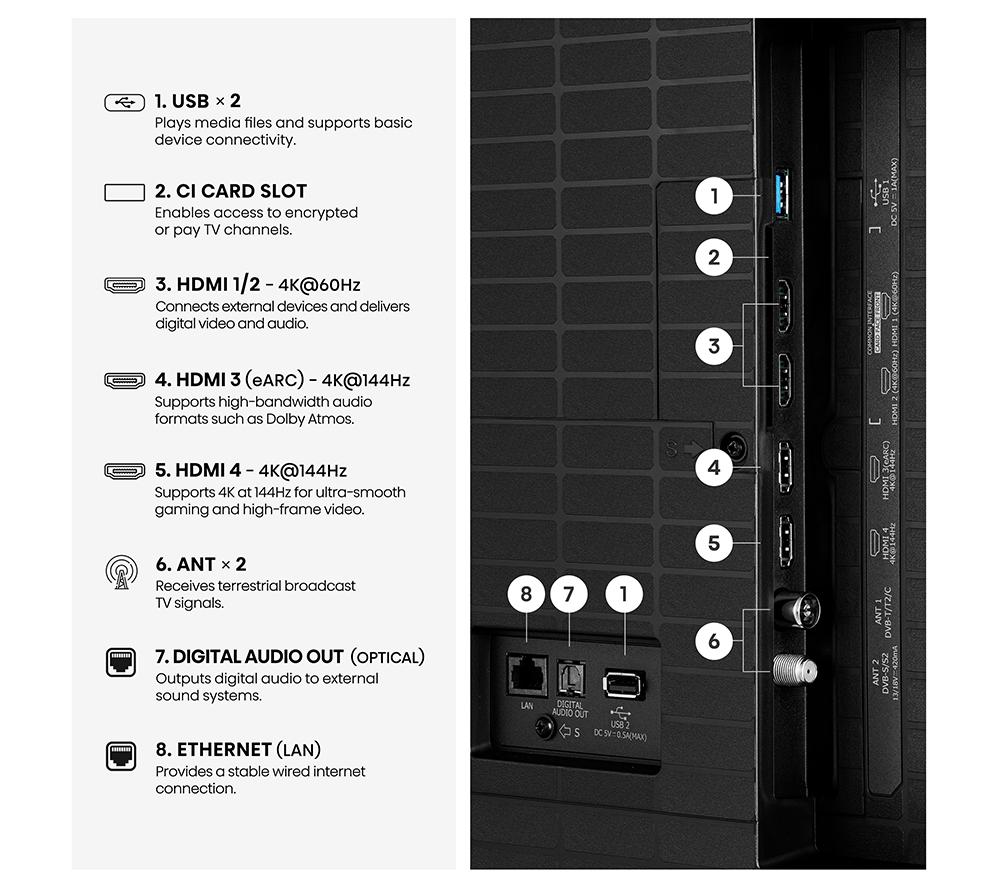 HISENSE U7S 55" Mini LED 4K 144Hz Smart AI TV with Freely - 55U7STUK image number 13 of 15