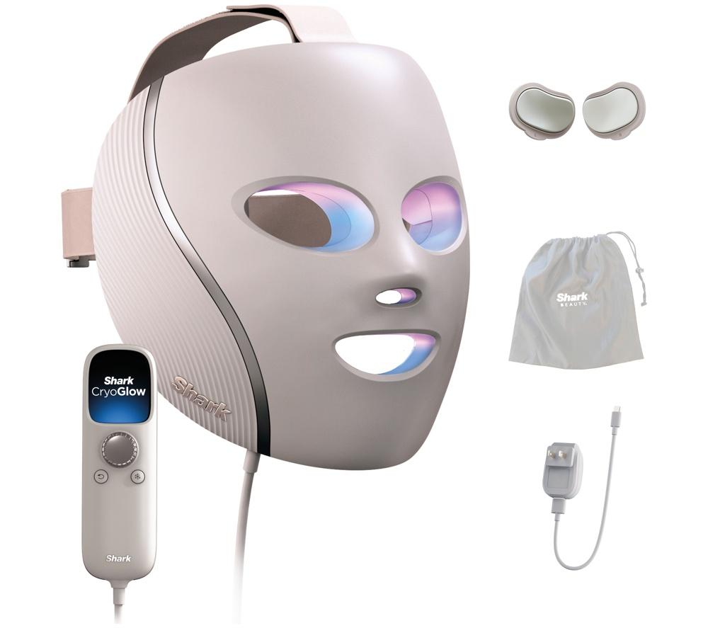 Shark FW312UKPK CryoGlow Under-Eye Cooling LED Anti-Ageing & Blemish Repair Mask  Rose Glow, Pink