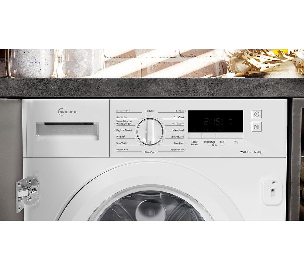 NEFF V8340X0GB Integrated 8/5 kg 1400 Spin Washer Dryer - White image number 3 of 9