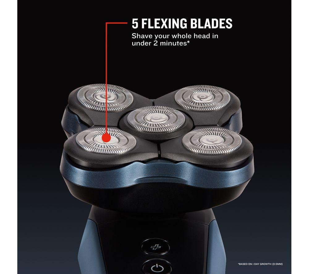 REMINGTON Balder Head & Face Wet & Dry Rotary Shaver - Black & Blue image number 5 of 8