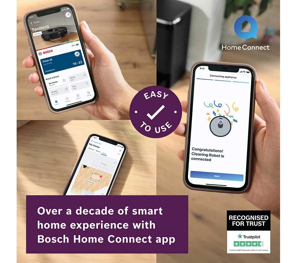 BOSCH Spotless Max BCRDW3B Robot Vacuum & Mop Cleaner - Black image number 7 of 14