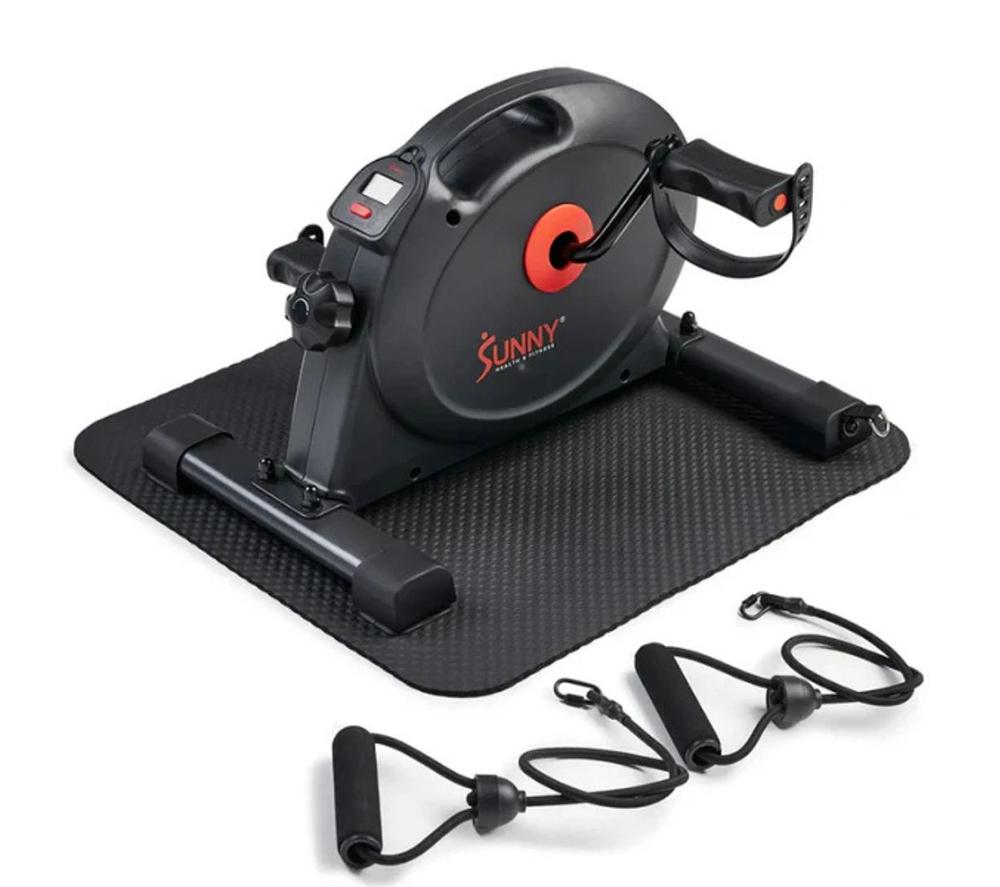 SUNNY HEALTH SF-E324029 Smart Mini Elliptical with Resistance Bands - Grey image number 2 of 6