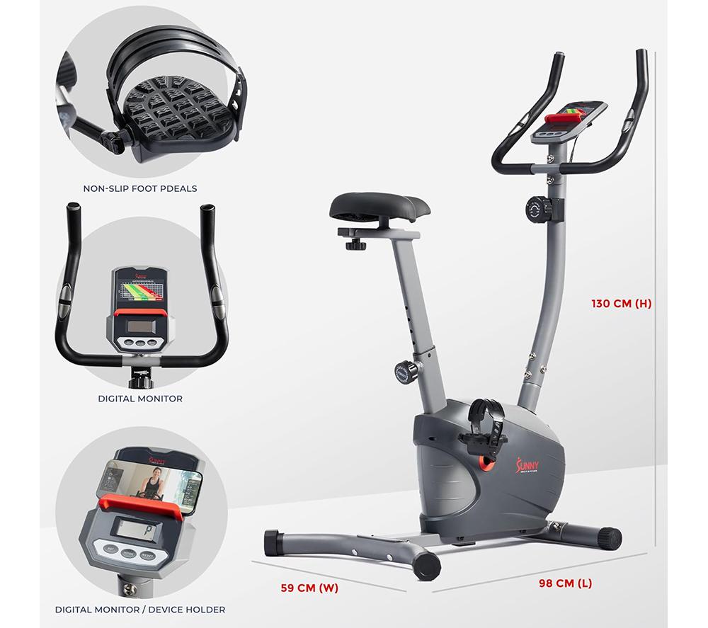 SUNNY HEALTH Performance Upright Exercise Bike - Grey image number 8 of 9