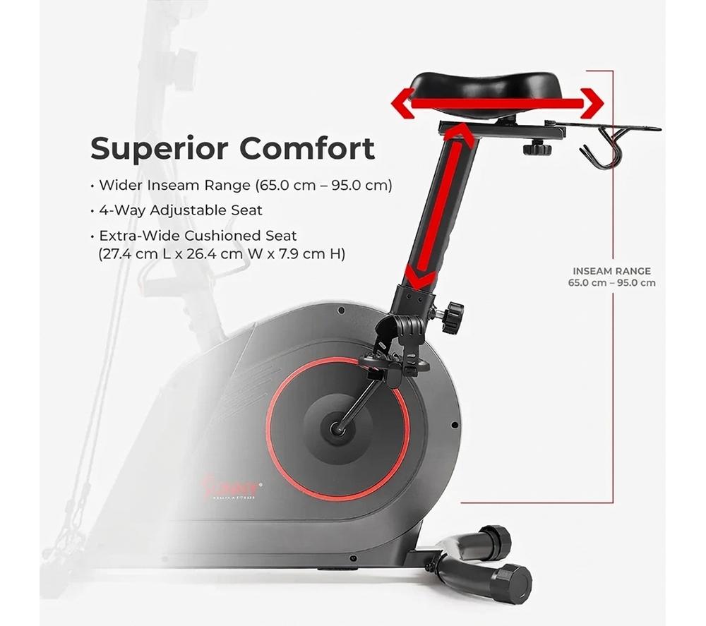 SUNNY HEALTH 16-Level Magnetic Resistance Upright Bike with workout bands - Black image number 11 of 13